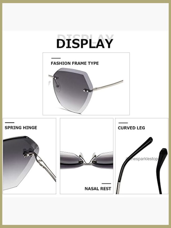 Metal Oversized Sunglasses with UV400 Protection and Diamond Cutting Lens main image 4